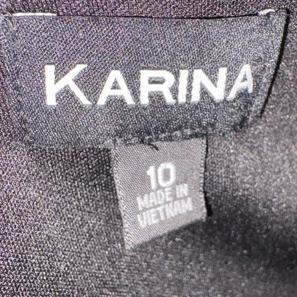 Karina Black Draped One Shoulder Rhinestone Dress - Picture 13 of 15